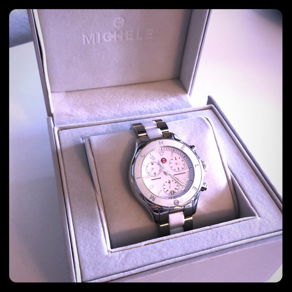 Michele stainless steel watch